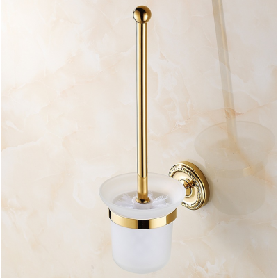 All-copper European gold-plated toilet brush with toilet brush in cleaning brush